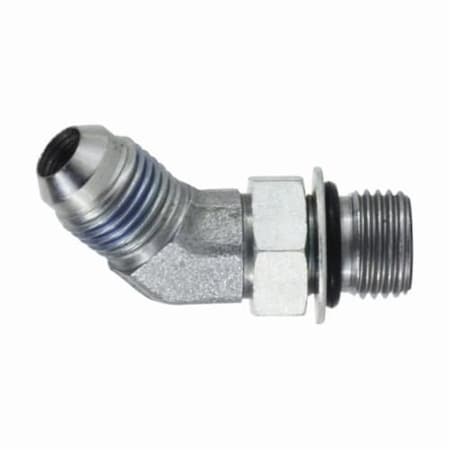 Midland Industries Hydraulic Elbow, 151612 Nominal, Male JIC Flare x Male ORB, 45 deg, 2300 psi, Steel 6802NWO16